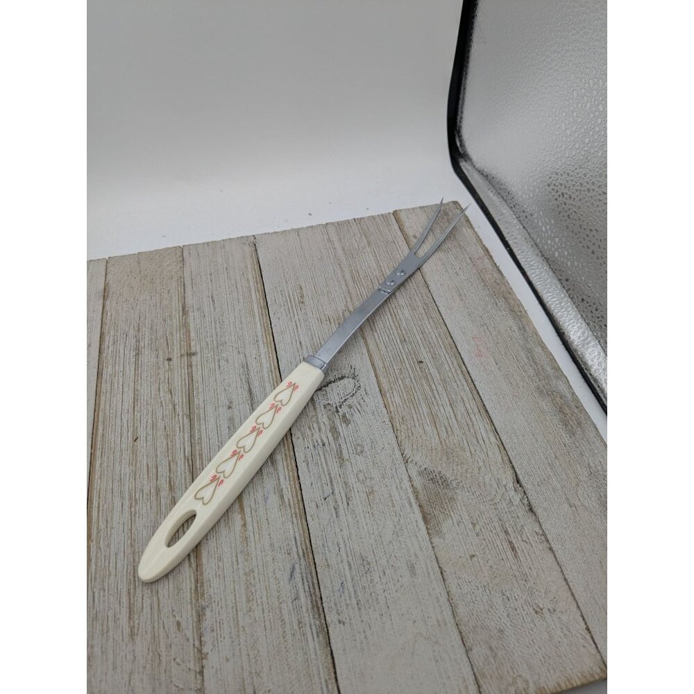 Vintage Androck Heart Handle Stainless Steel Meat Fork 12"
